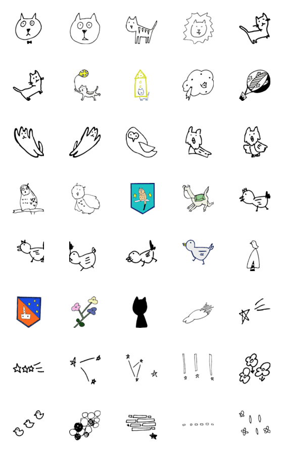 [LINE絵文字]POU DOU DOUのねこ、鳥、など 2の画像一覧