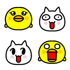 [LINE絵文字] ひよことネコの画像