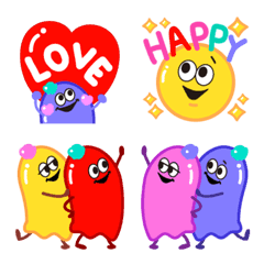 [LINE絵文字] ぷっくり❤️カラフル❤️ポップ絵文字❤️の画像