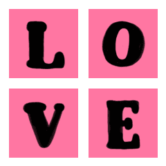 [LINE絵文字] Pink Black Lettersの画像