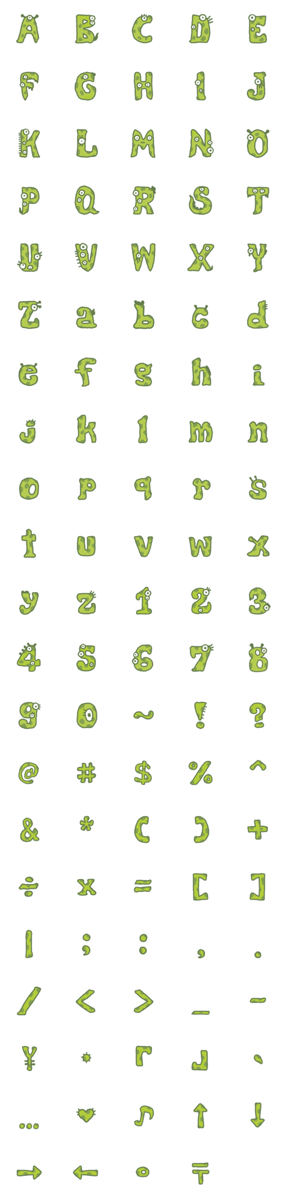 [LINE絵文字]Monster Font Emojiの画像一覧