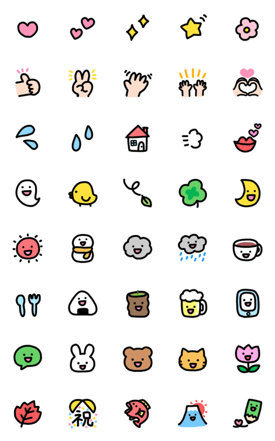 [LINE絵文字]明るい元気な絵文字の画像一覧