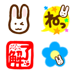 [LINE絵文字] かわいい絵文字＆うさぎ＜日常会話編＞の画像