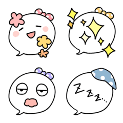 [LINE絵文字] リボンつけた吹き出しちゃん絵文字の画像