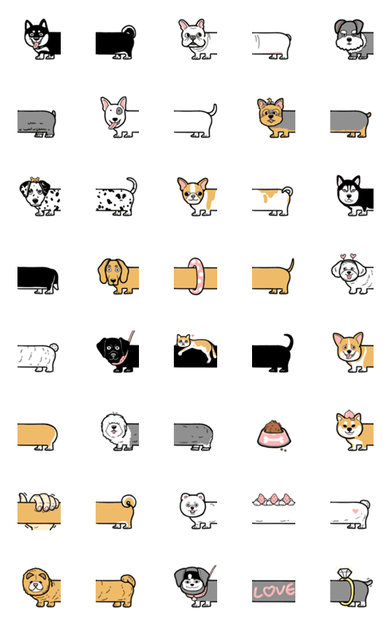 [LINE絵文字]Long dogs ！の画像一覧