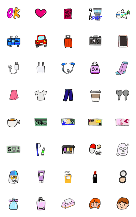 [LINE絵文字]Travel goodsの画像一覧