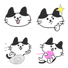 [LINE絵文字] ハチワレねこ。絵文字の画像