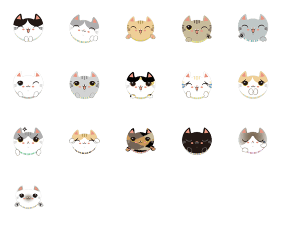 [LINE絵文字]I love CAT Faceの画像一覧