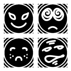 [LINE絵文字] Dark smiley black and whiteの画像