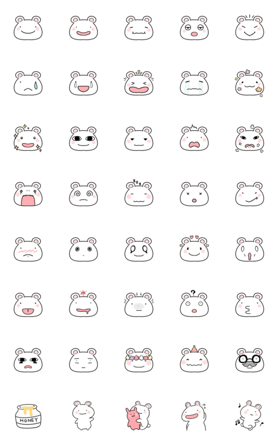 [LINE絵文字]シンプルかわいいクマ絵文字の画像一覧