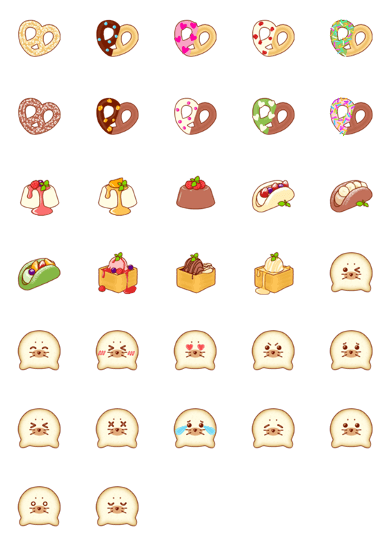 [LINE絵文字]Delicious and cute sweets！ 5の画像一覧