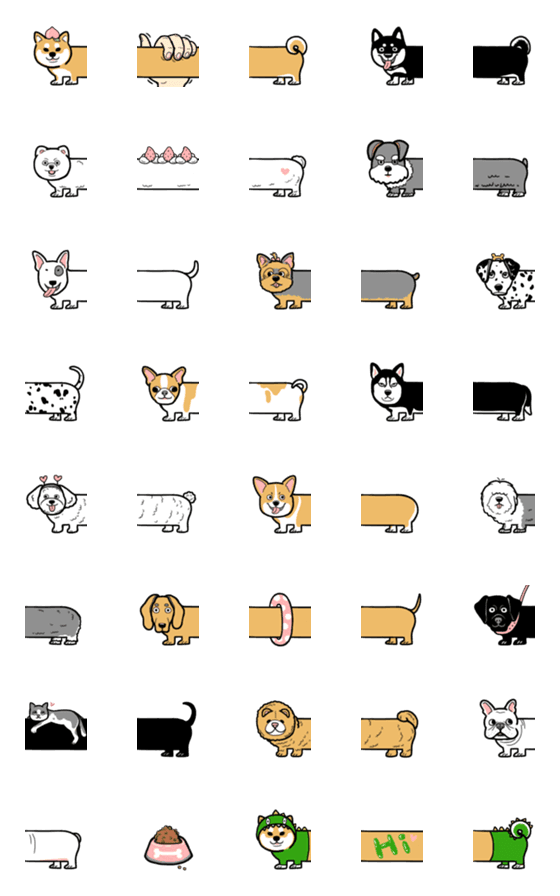 [LINE絵文字]Long dogs ！！newの画像一覧