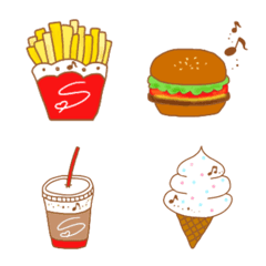 [LINE絵文字] ハンバーガーポテト食べ物の絵文字の画像