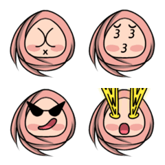[LINE絵文字] Peach Hijab Cute Girl Emojiの画像