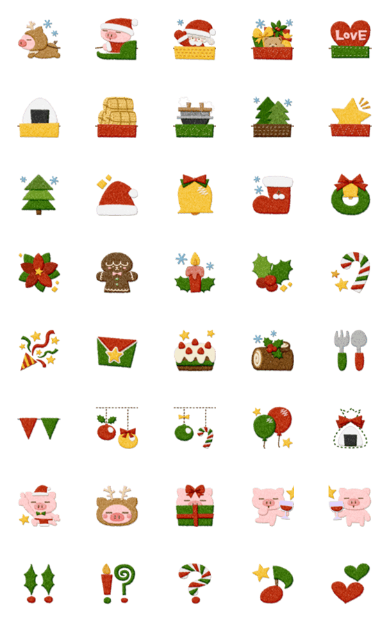 Line絵文字 クリスマス絵文字 ぶたた仕立て 40種類 1円