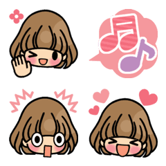かわいい女の子の絵文字（基本編）の絵文字メイン画像
