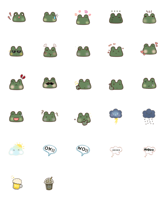 [LINE絵文字]FrogEmojiの画像一覧