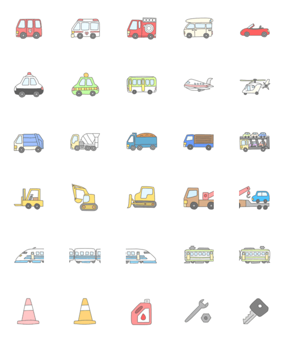 [LINE絵文字]はたらく車の絵文字の画像一覧