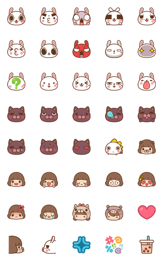 [LINE絵文字]Kinoko ＆ Labito's Emojiの画像一覧