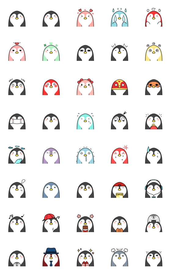 [LINE絵文字]癒されるペンギンさん絵文字の画像一覧