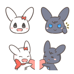 [LINE絵文字] Two-sided Rabbit emojiの画像