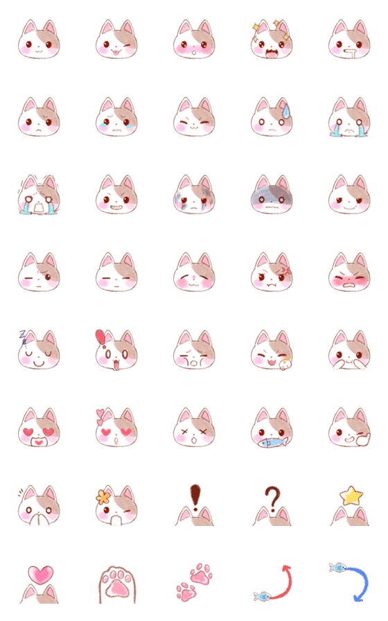 [LINE絵文字]シンプル♡ねこさん絵文字の画像一覧