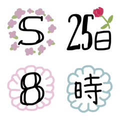 [LINE絵文字] お花＊デコ文字【かなカナ/英数字/記号】の画像