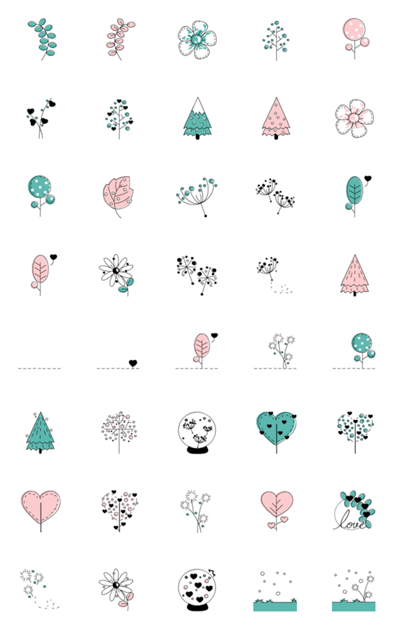 [LINE絵文字]Cute plants 2 ^^の画像一覧