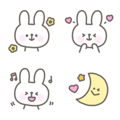 ふんわりラフな白うさぎ絵文字の絵文字メイン画像