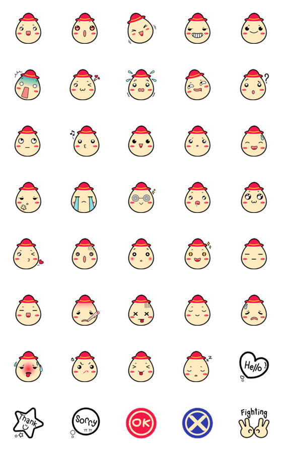 [LINE絵文字]Moody Egg Emojiの画像一覧