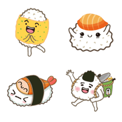 [LINE絵文字] Onigiri Man ＆ Egg Onigiriの画像