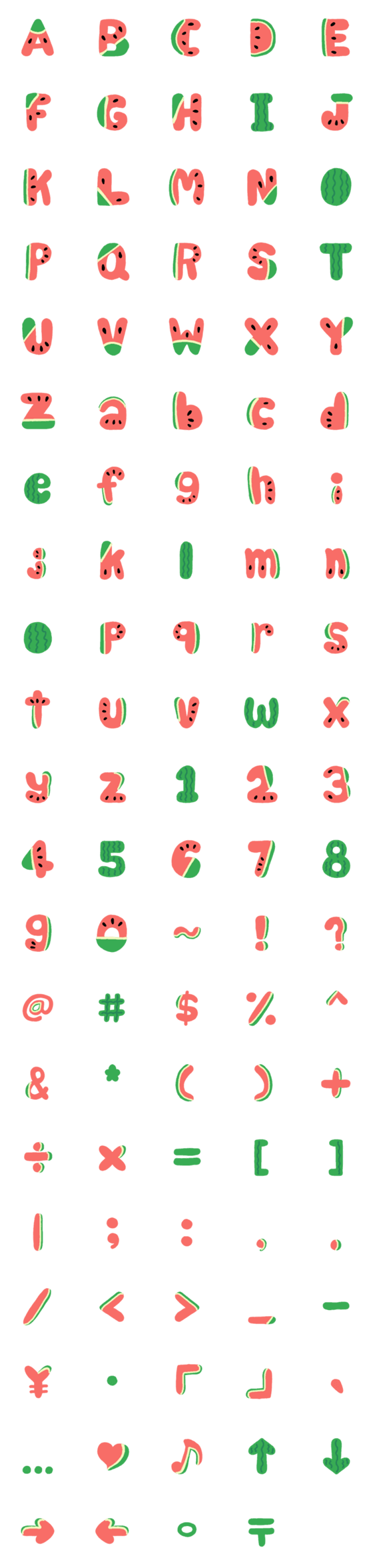 [LINE絵文字]Watermelon Emojiの画像一覧