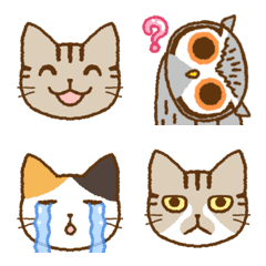 [LINE絵文字] 猫とフクロウの画像