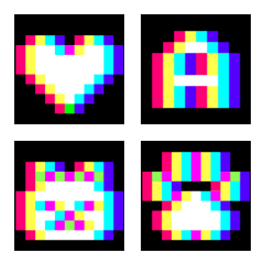 [LINE絵文字] 3D効果英数字(虹色)の画像