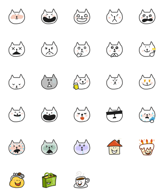 [LINE絵文字]cat-simple3の画像一覧