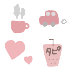ピンク時々曇りの絵文字メイン画像