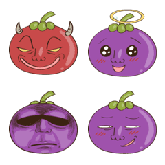 [LINE絵文字] Mangosteen Emojiの画像