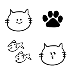 [LINE絵文字] シンプル猫ちゃん絵文字の画像