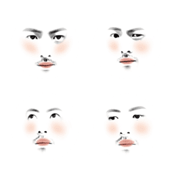 [LINE絵文字] White Face1の画像