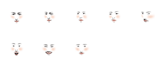 [LINE絵文字]White Face1の画像一覧