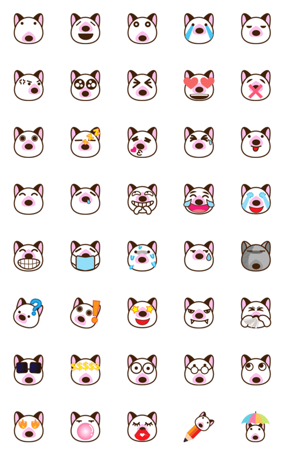 [LINE絵文字]Lucky-doggy Emojiの画像一覧
