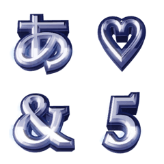 [LINE絵文字] 3Dデコ文字 *Silver Purpleの画像