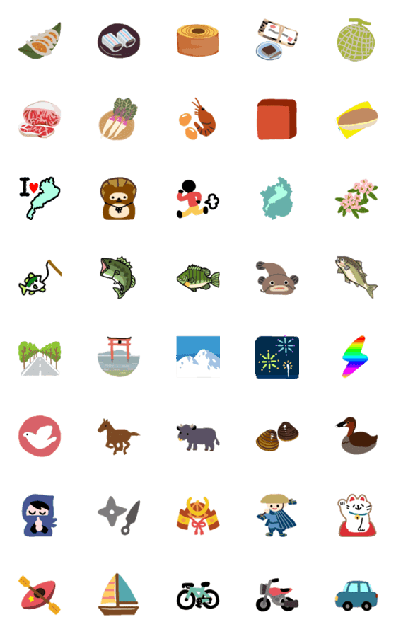 [LINE絵文字]滋賀県＆琵琶湖【絵文字】の画像一覧