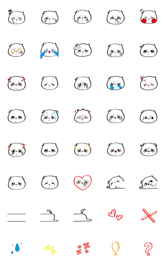 [LINE絵文字]Mouth cat rich expression seriesの画像一覧