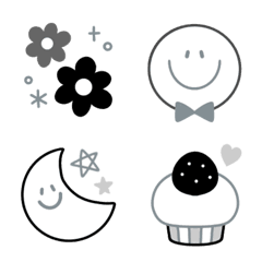 オシャレシンプル♡ブラック×グレー絵文字の絵文字メイン画像