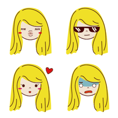 [LINE絵文字] girl's expression sticker imagesの画像