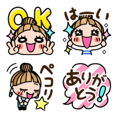 [LINE絵文字] カジュアル女子♥絵文字の画像