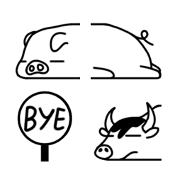 [LINE絵文字] Long Emoji : Lazy Animalsの画像