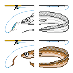 [LINE絵文字] ドット絵文字 (海水魚 1)の画像