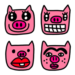 [LINE絵文字] riekimの豚顔文字の画像
